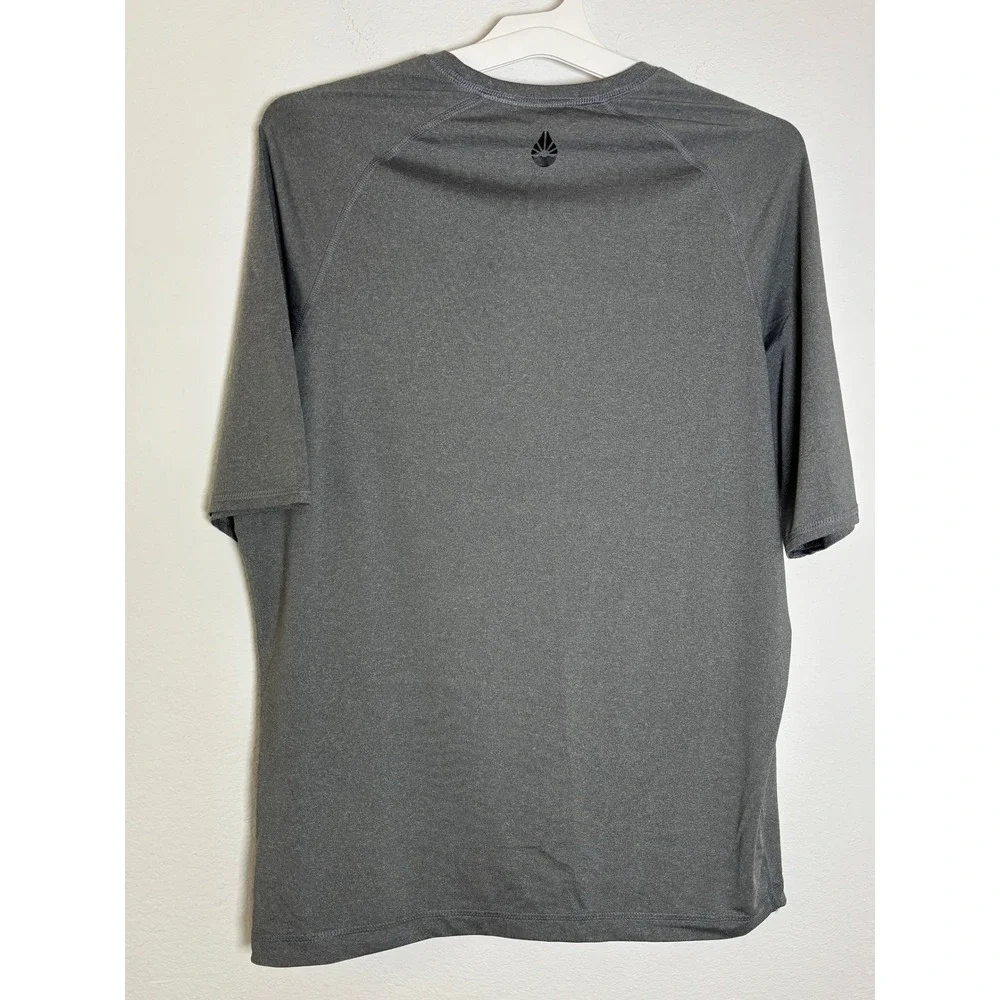 O'rageous Mens Rash Guard Swim Shirt Gray UPF 50 Recycled Large Short‎ Sleeve